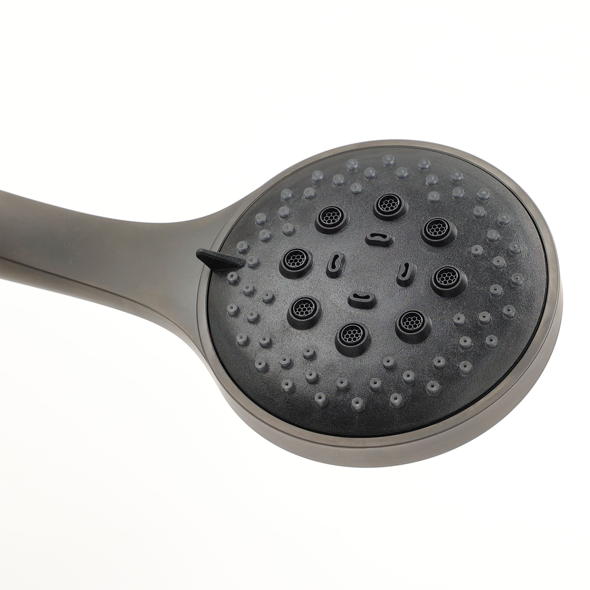 Runder Brausekopf von Fantini-edle Oberfläche in Gun Metal Matt-technisch aufwendiger Brausekopf-viele Düsen-Strahlstärke verstellbar