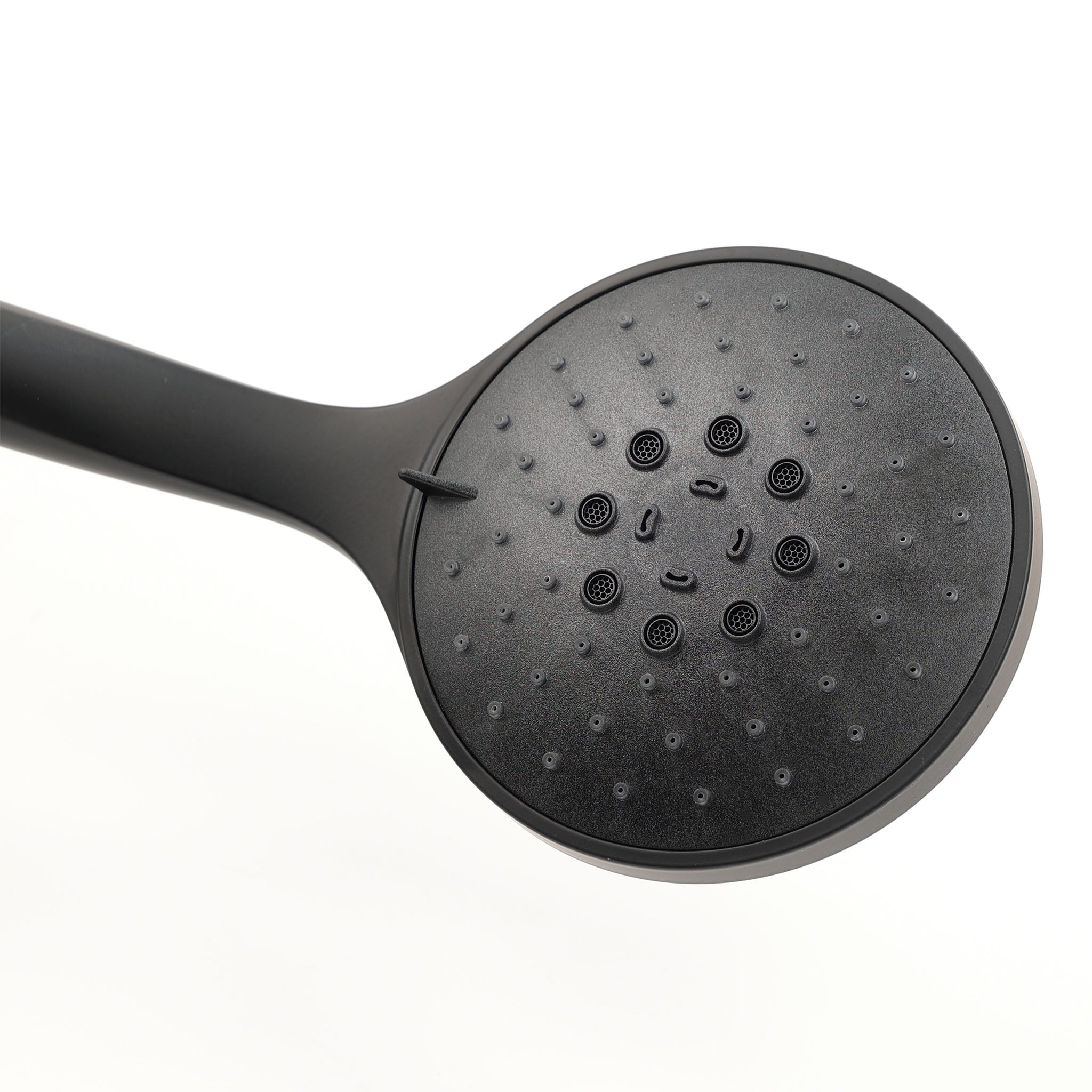 Technisch aufwändiger Duschkopf in Schwarz Matt von Fantini-mit vielen verstellbaren Düsen-elegantes Design 
