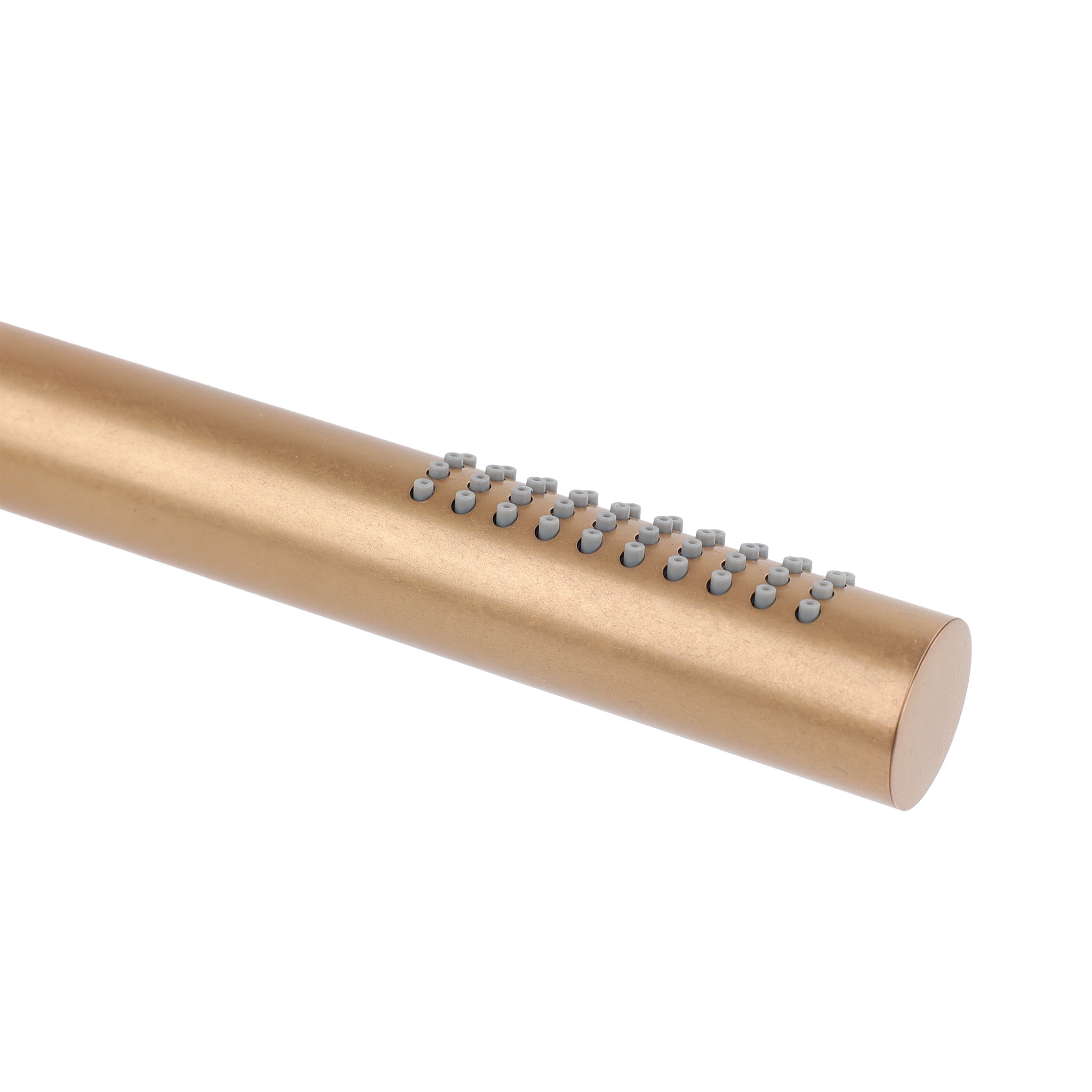 Fantini-Stabhandbrause-Pure Brass-Detailansicht mit grauen Duschdüsen