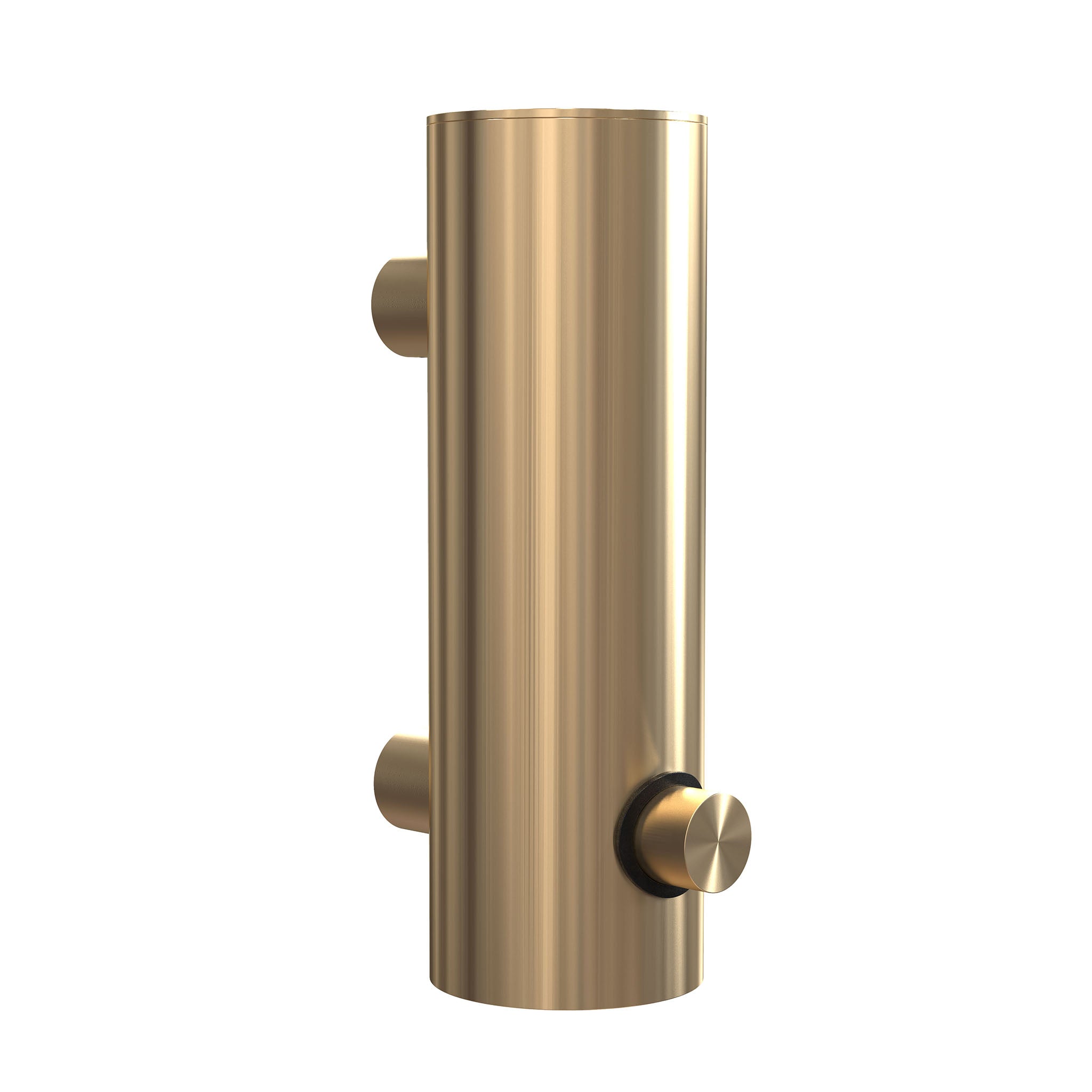 Seifenspender zur Wandmontage in gebürstetem Gold – elegantes Highlight der Nova2 Badserie von Frost Denmark.