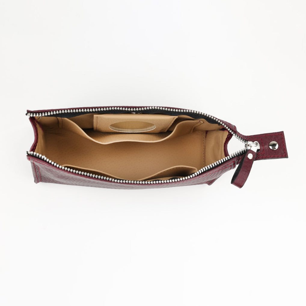 Marsala Kosmetiktasche aus weichem Chervo Leder von F. Hammann