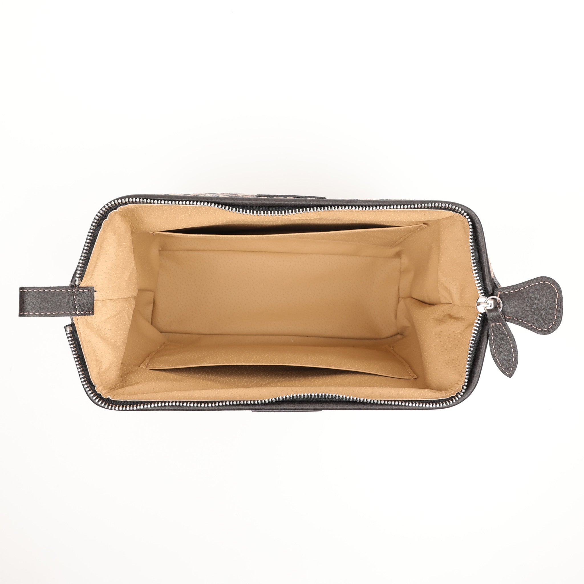 Große Lederkulturtasche Leopard von F. Hammann – edles Design mit Bügelöffnung, abwaschbarem Innenfutter und zwei praktischen Seitenfächern.