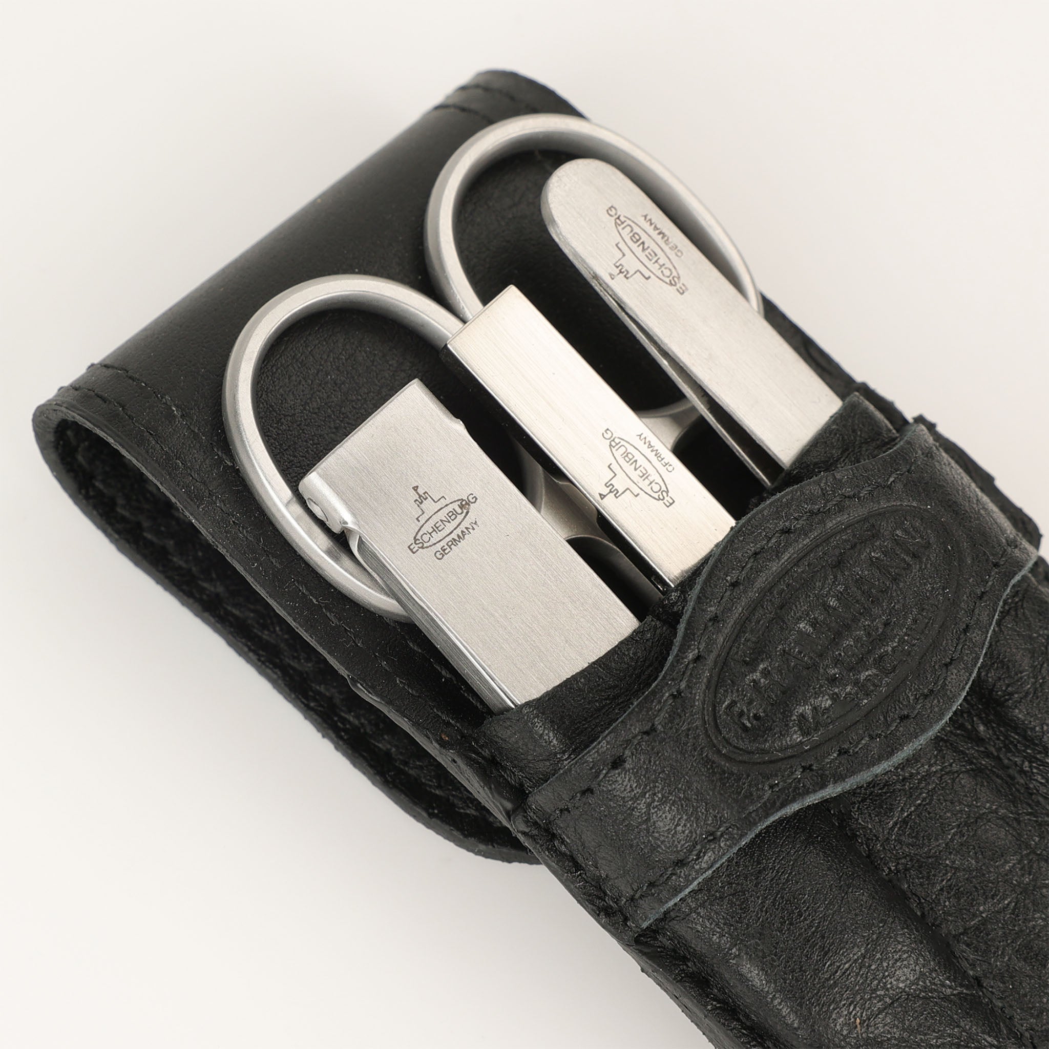 Leder Maniküre Etui Flap - 4-Teilig INOX