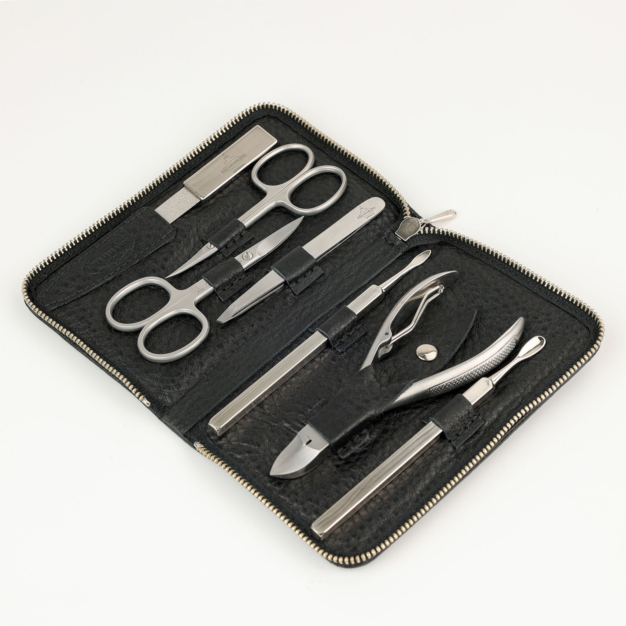 Leder Maniküre Etui Zip XL - 7-Teilig