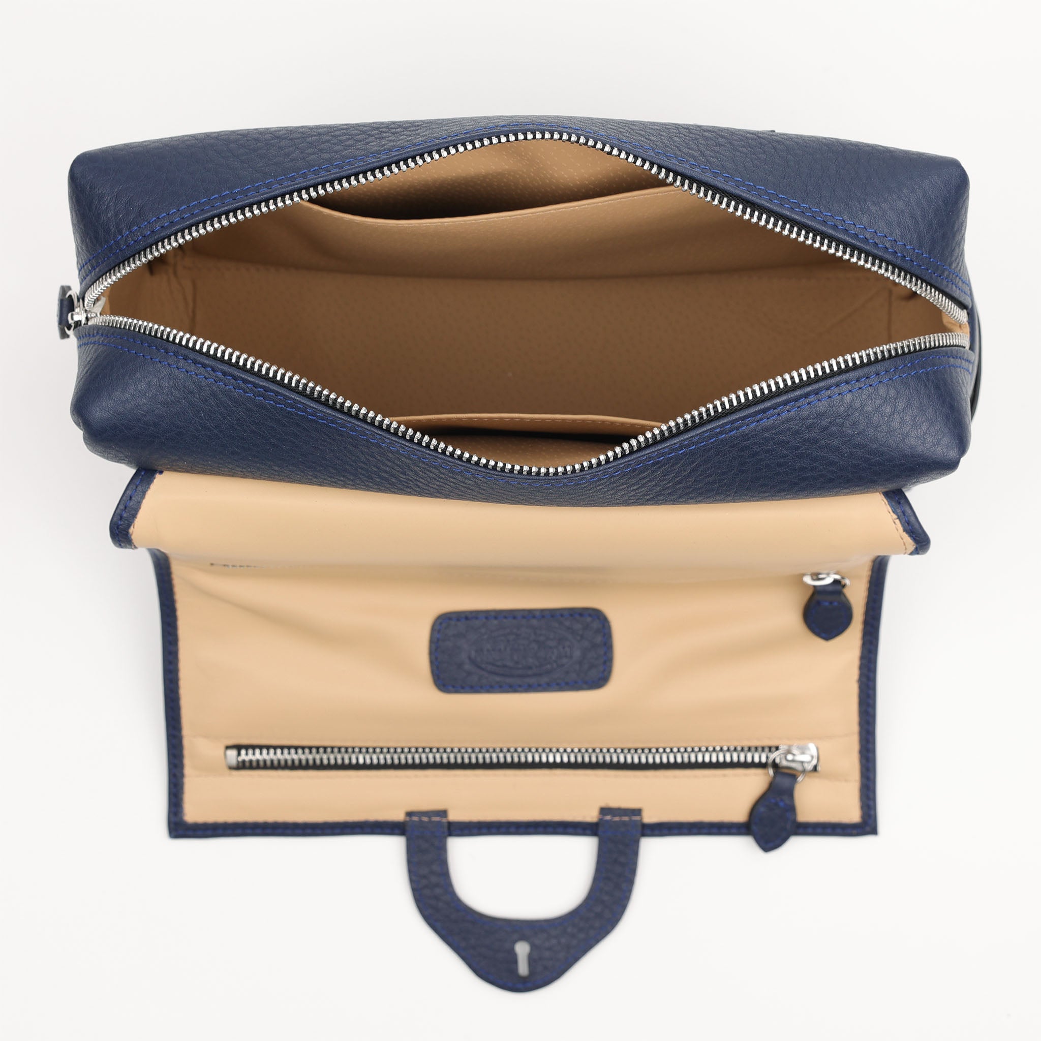 Leather Toiletry Bag with Roll, XL