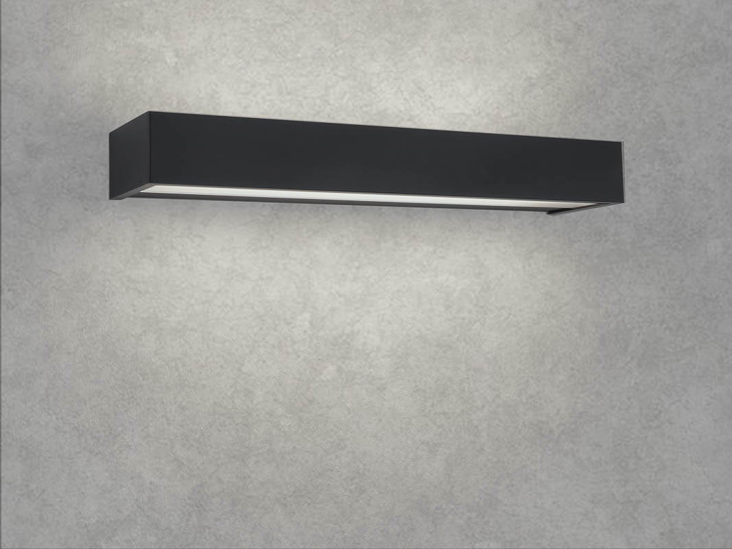 Die stilvolle Decor Walther Box 40 Badlampe in Schwarz matt, erhältlich bei dasfeinebad, setzt starke Akzente in der Badezimmergestaltung.