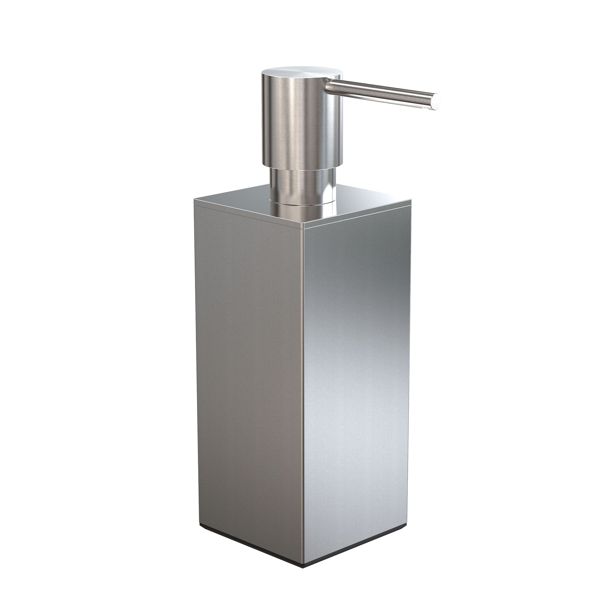 Quadra Seifenspender in gebürstetem Edelstahl von Frost Denmark – minimalistisches Design mit klaren Linien und 170 ml Fassungsvermögen.