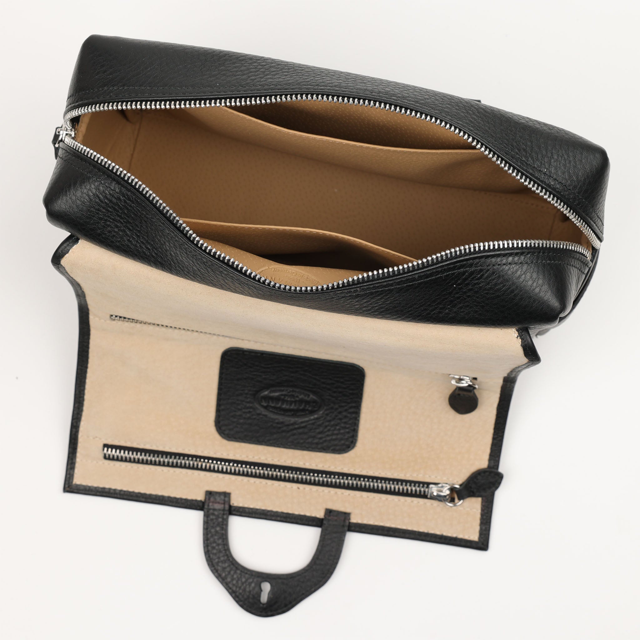Leather Toiletry Bag with Roll, XL