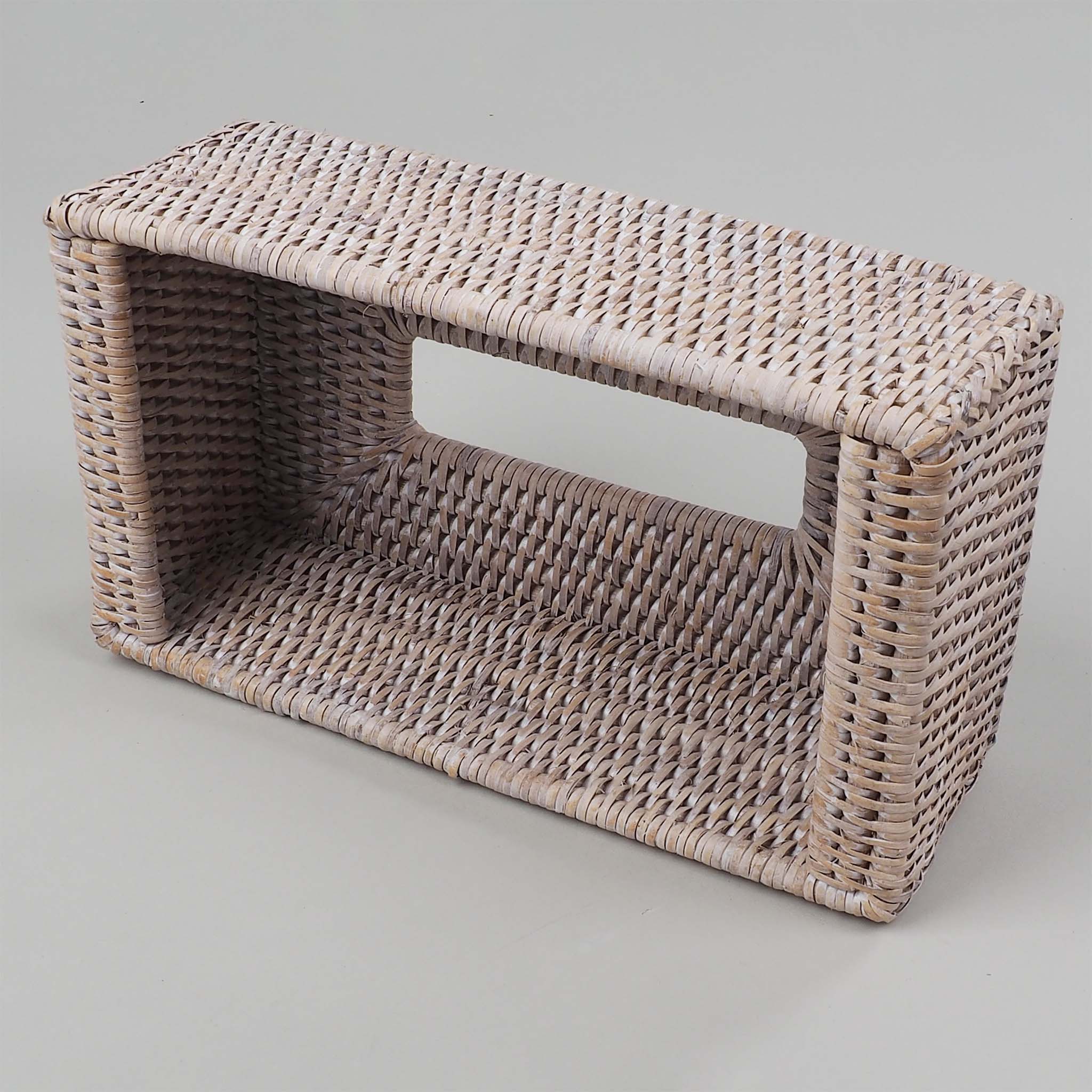 Eleganter Papiertuchhalter in hellem Rattan-Design, passend für alle gängigen Kosmetiktuchpackungen, Decor Walther Basket, dasfeinebad
