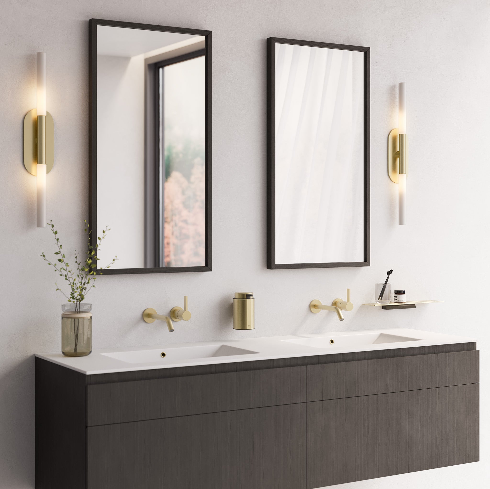 Luxuriöser Wandseifenspender in gebürstetem Gold – edles Accessoire für exklusive Bäder