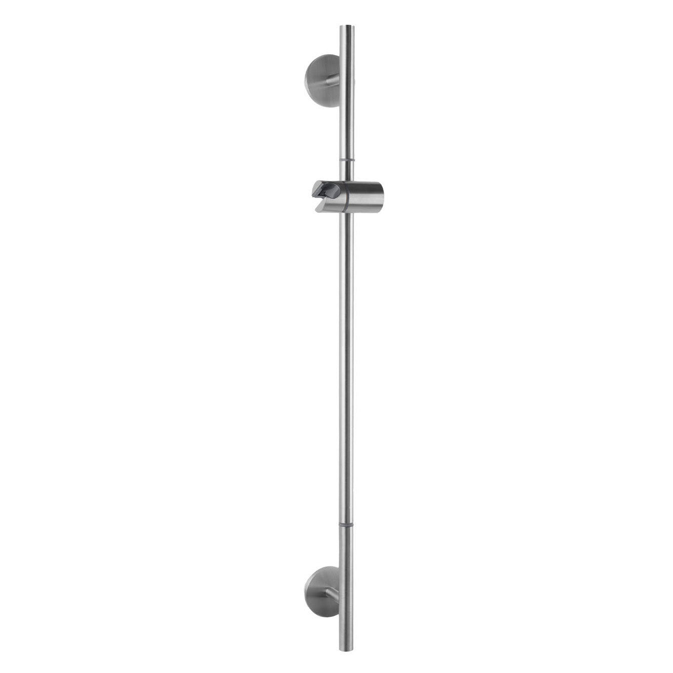 Vola Brausestange T65-T60 in Edelstahl gebürstet – langlebige Duschstange aus massivem Edelstahl mit seidenmatter, technischer Optik.