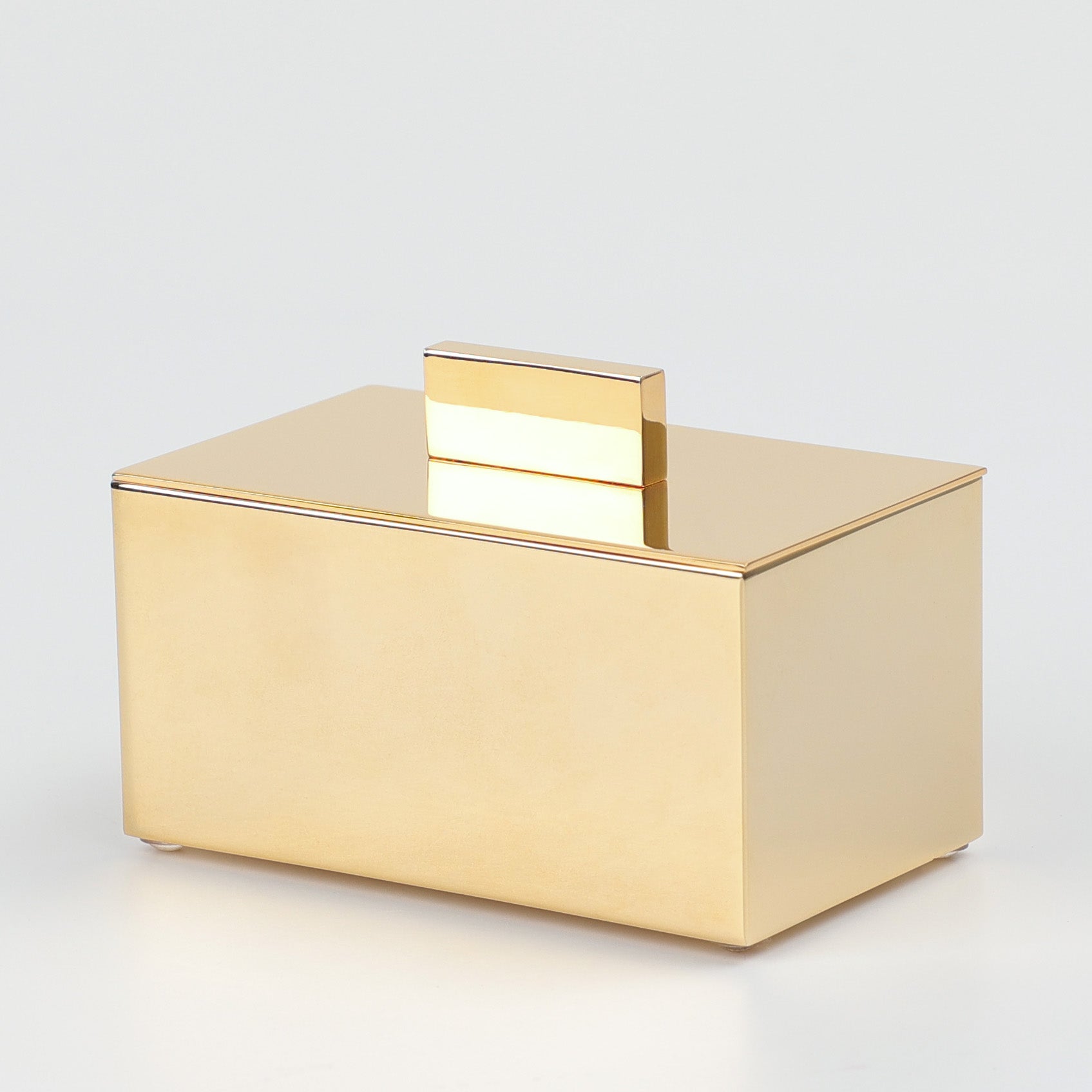 Windisch, kleine Utensilienbox mit Deckel, Gold, Box Linear Serie, formschön und elegant