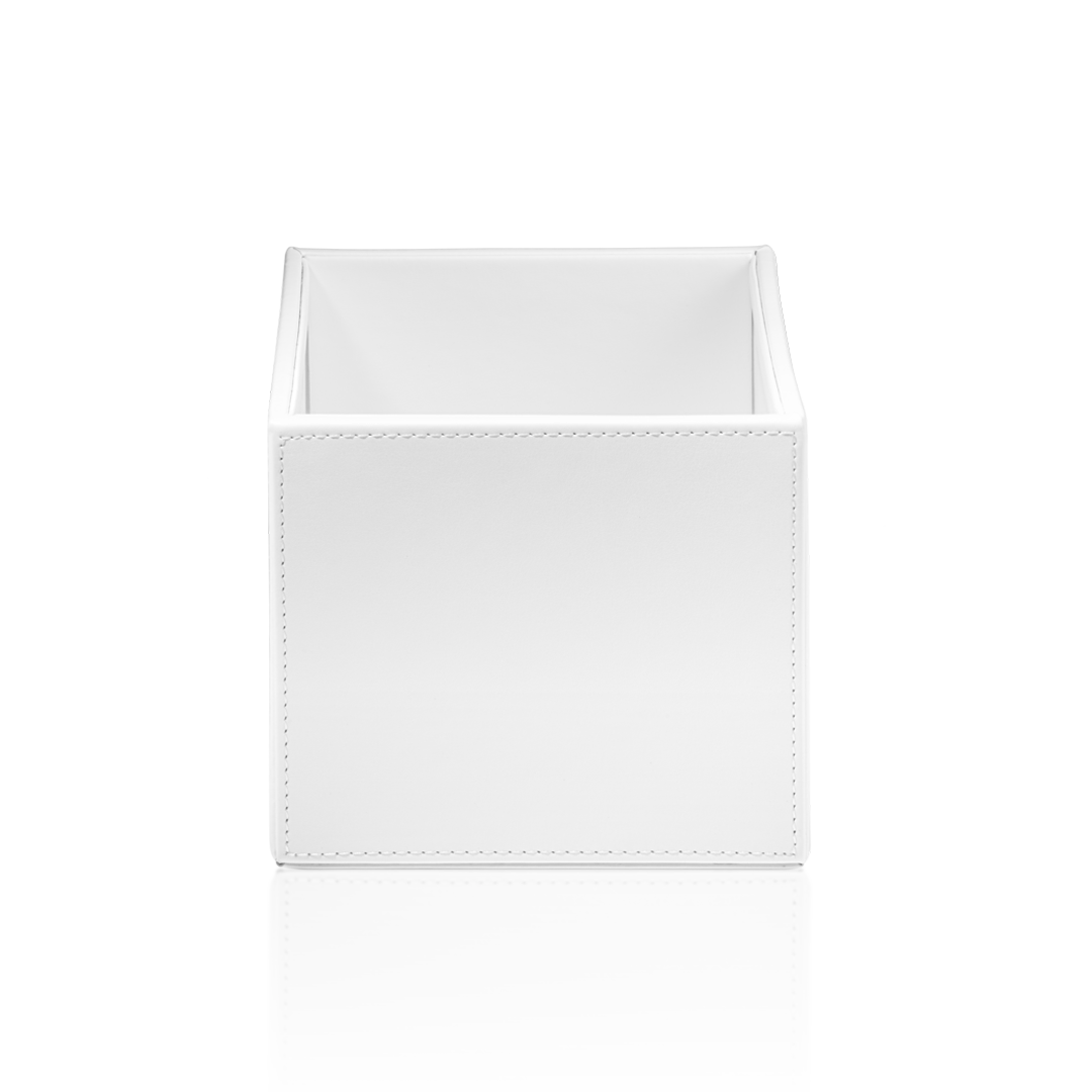 brownie-bod1-weiss	Decor Walther Brownie BOD1 Utensilienbehälter klein veganes Kunstleder Weiß Bad-Organizer