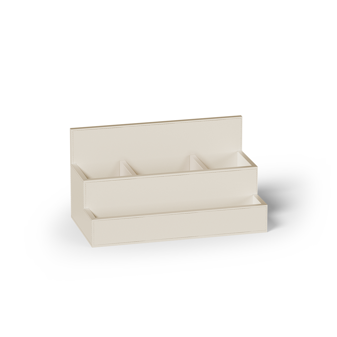 Decor Walther Brownie STORAGE Organizer veganes Kunstleder Sandbeige mit verstellbaren Teilern