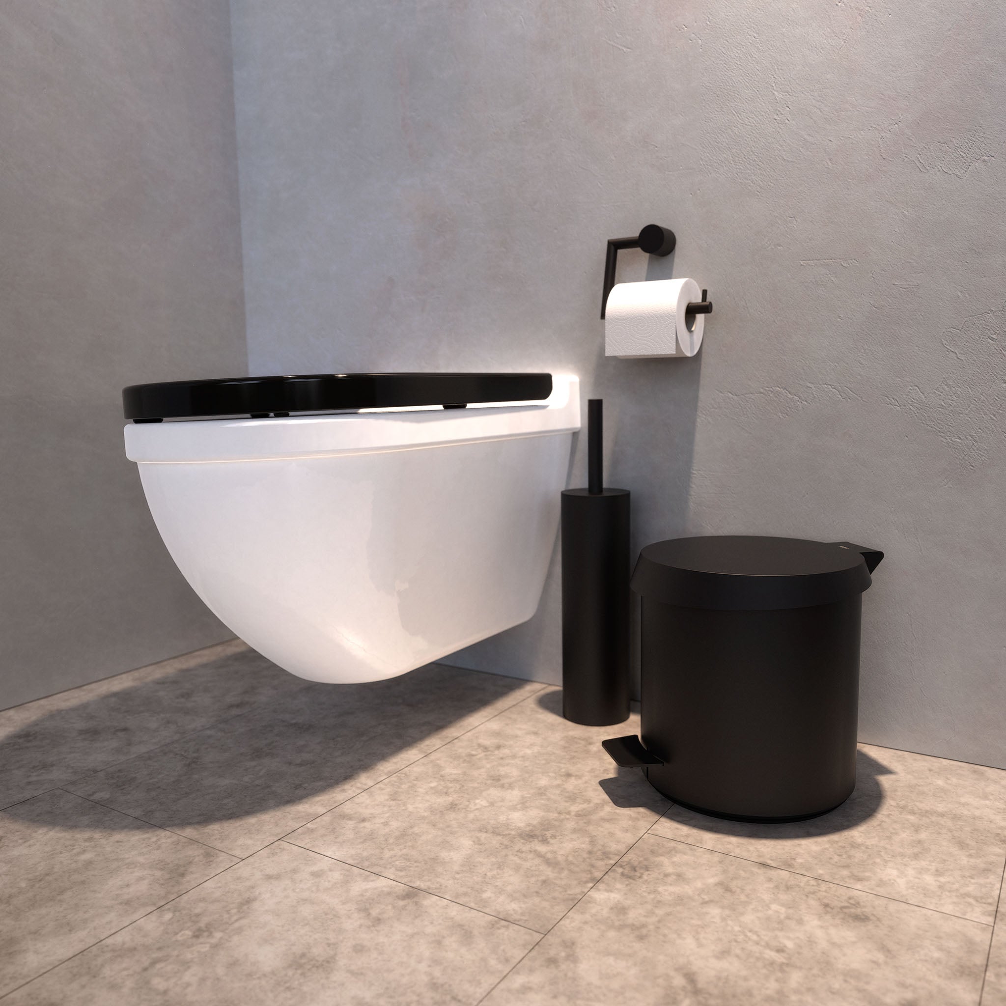 Frost Denmark Pedaleimer 3001 in Schwarz matt – eleganter Tretmülleimer aus Edelstahl mit 6 Litern Volumen.