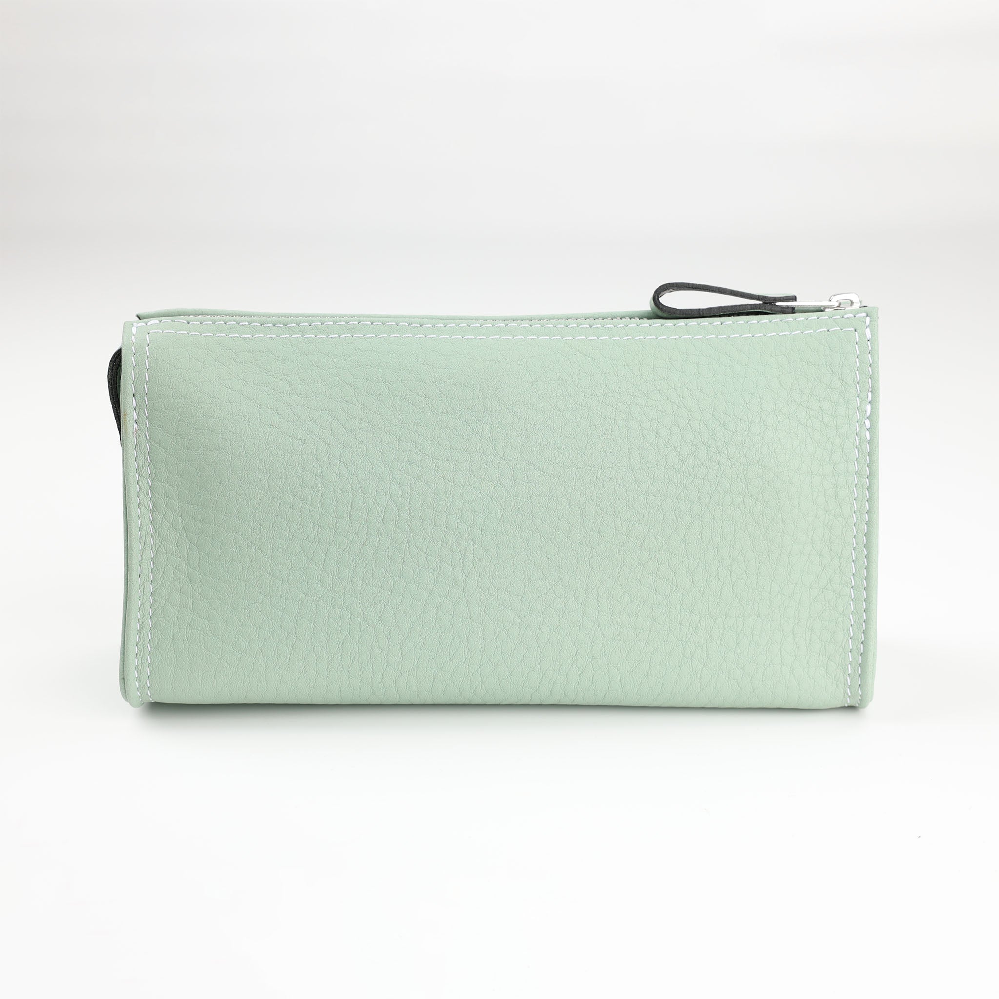 Mintfarbene Leder Kosmetiktasche von F. Hammann aus Chervo Kalbsleder