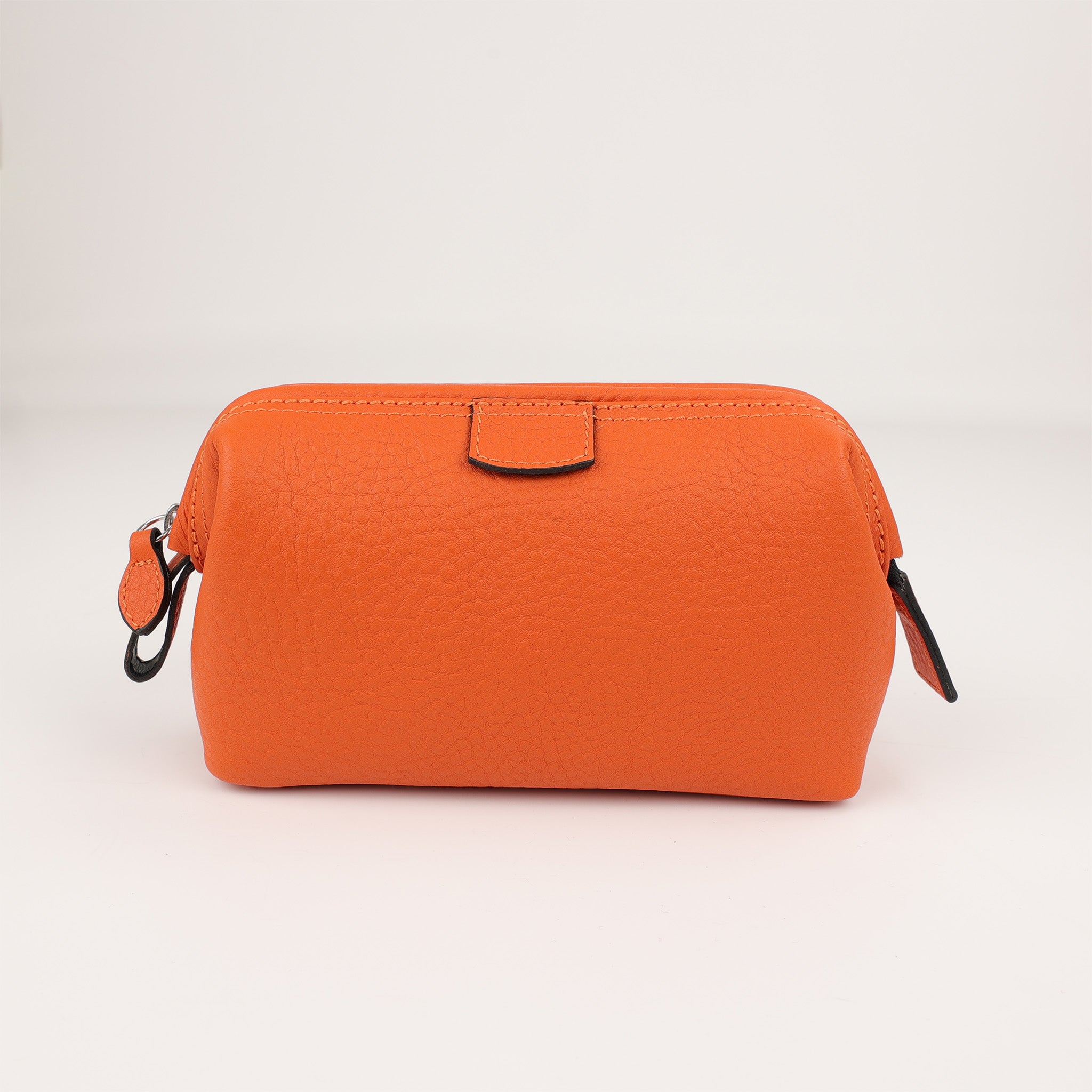 Orange Kosmetiktasche aus weichem Chervo Leder von F. Hammann