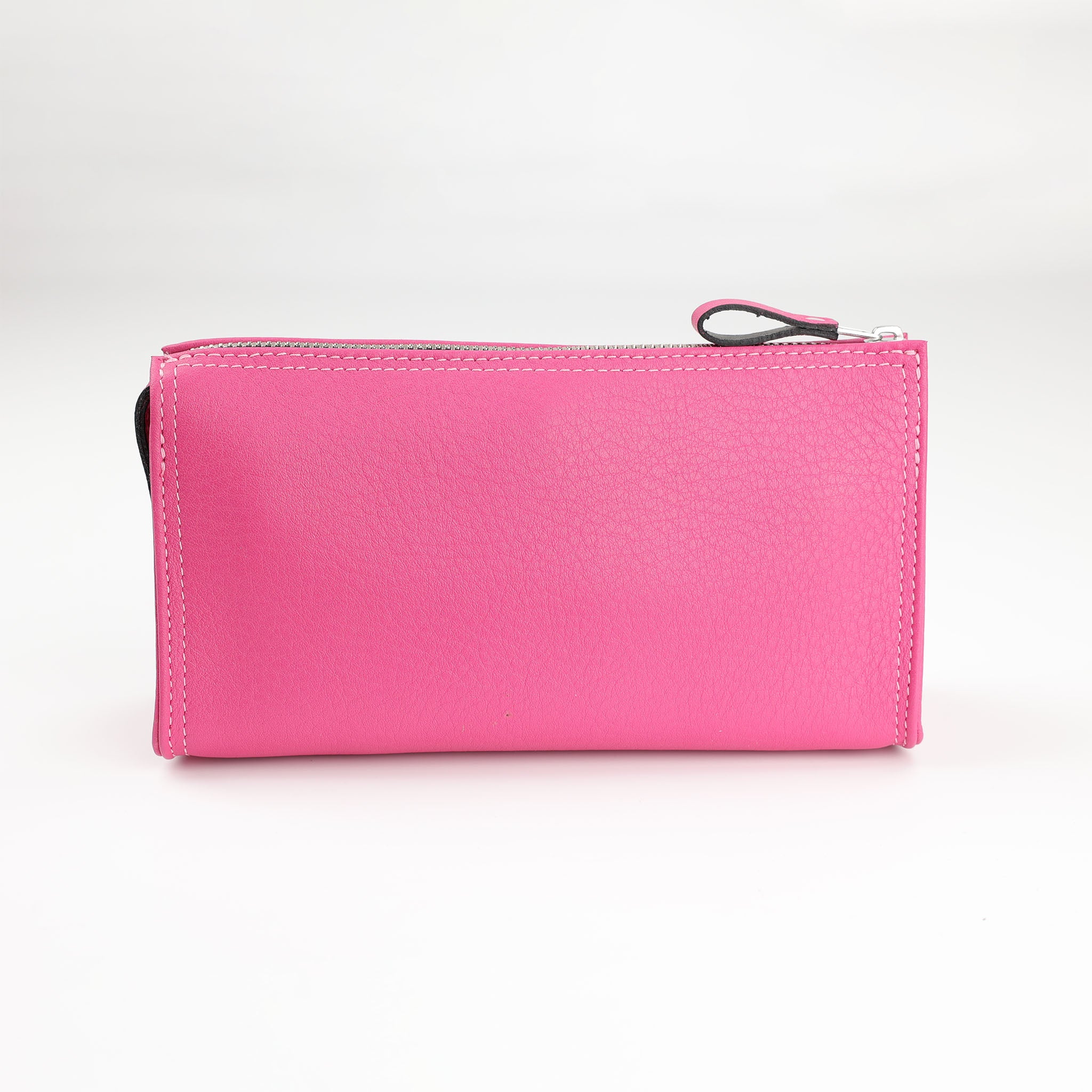 Pinke Kosmetiktasche aus naturbelassenem Leder von F. Hammann
