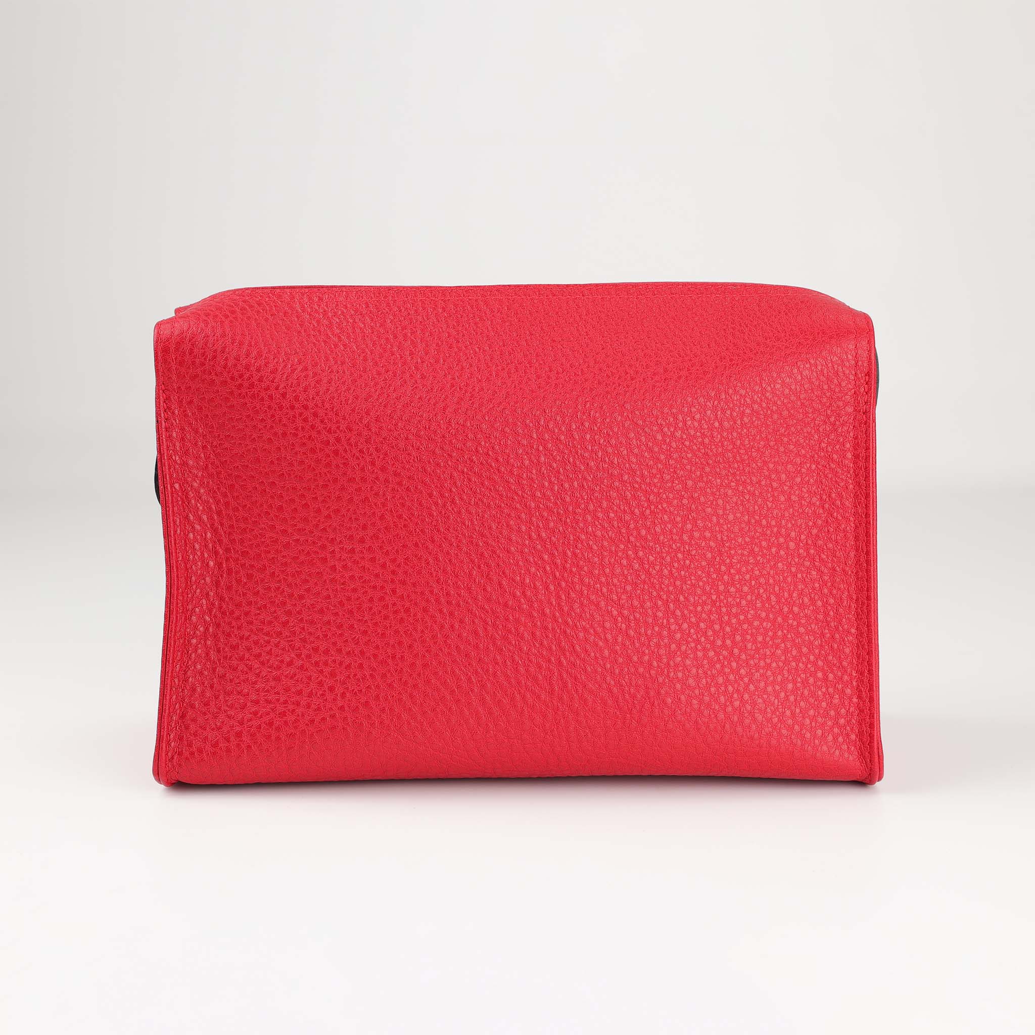 Rote Kulturtasche aus weichem Kalbsleder von F. Hammann