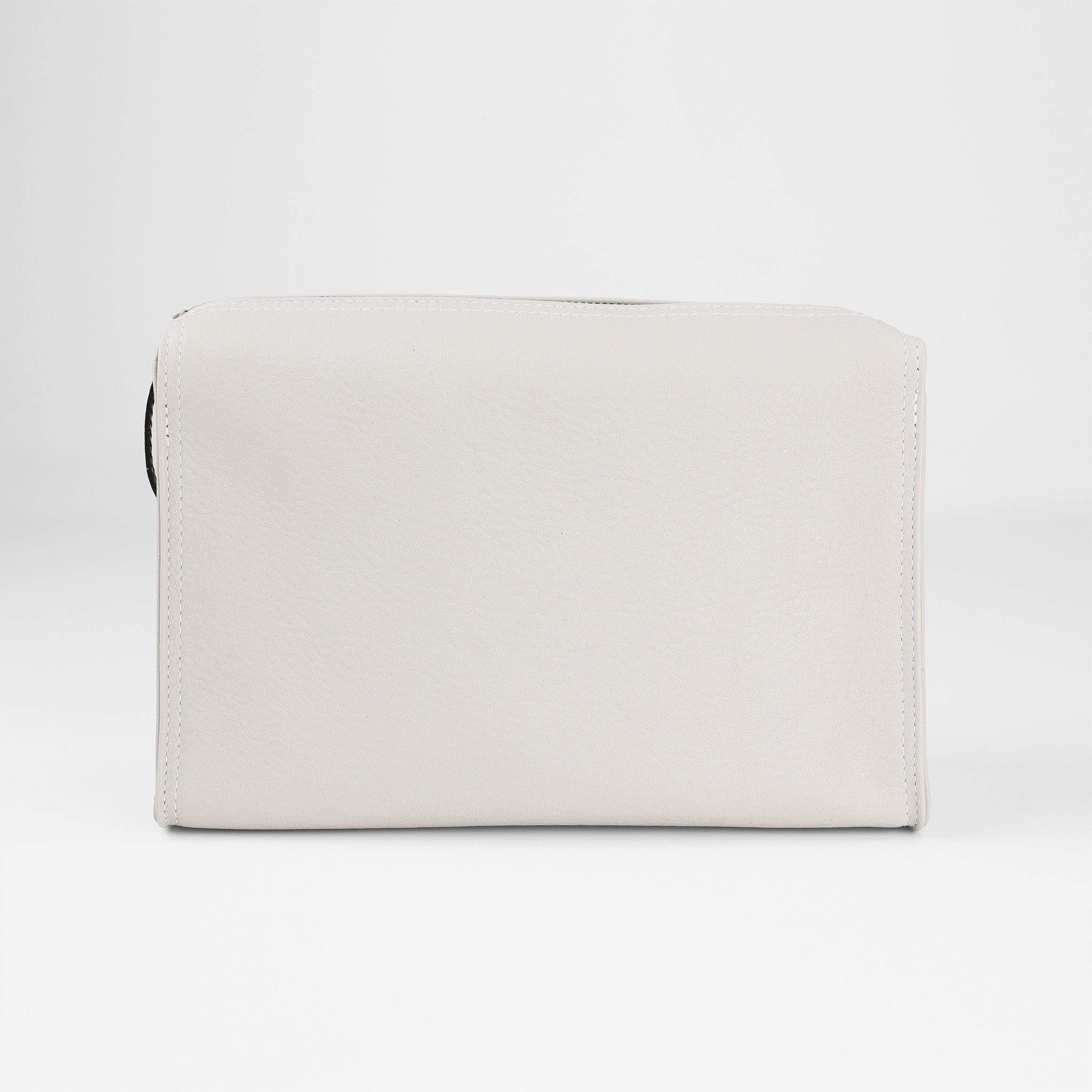 Schlichte Leder Waschtasche in Zement, handgefertigt von F. Hammann seit 1864